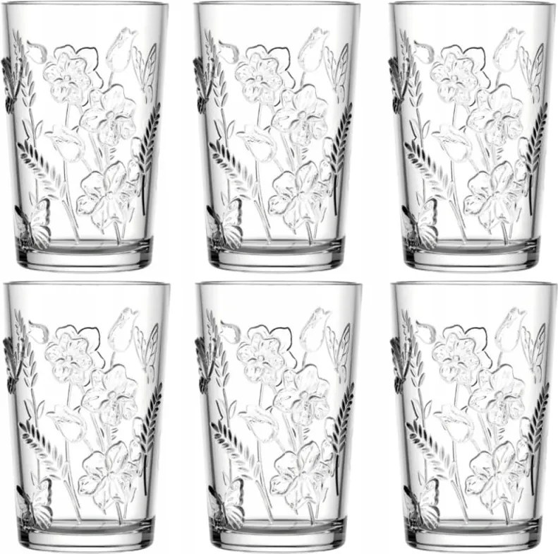 360 Ml-es Gyümölcslé Pohár Szett 6 Db-os Altom Rosalie Virágmintás