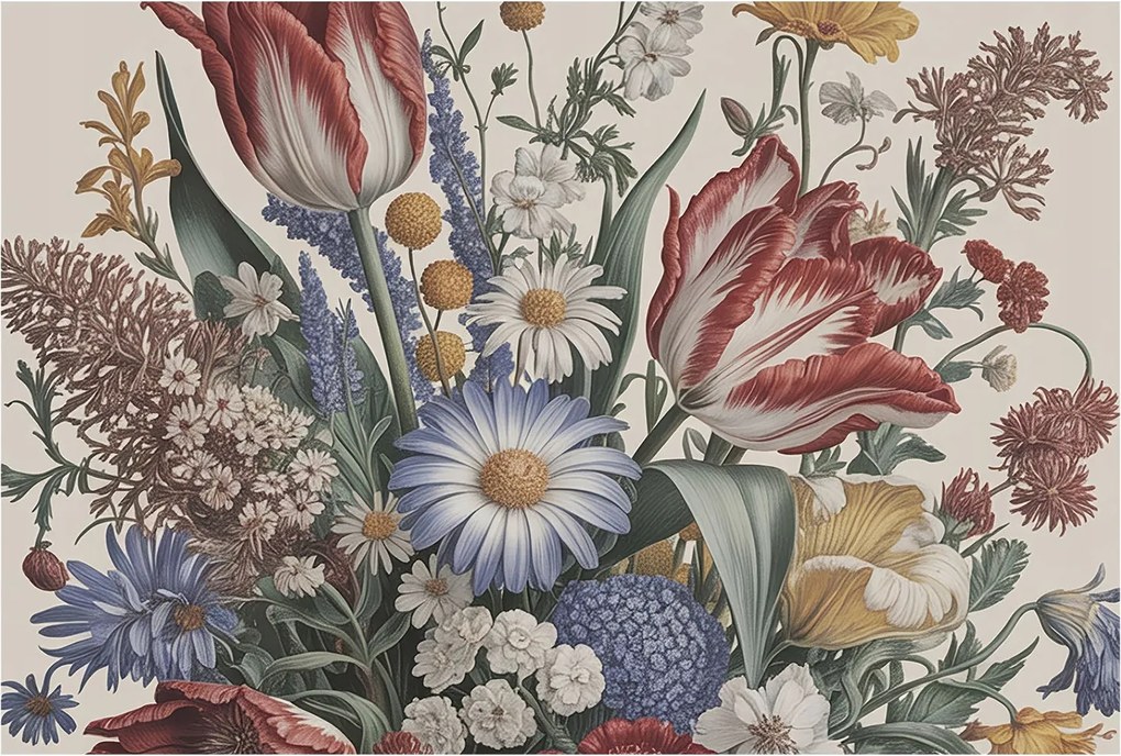 Dekoratív Fotótapéta Hálószoba Virágok Csokor 104x70 Ragasztó