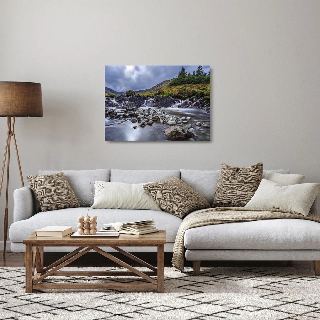 Folyó víz képe (üvegen) (70x50 cm)