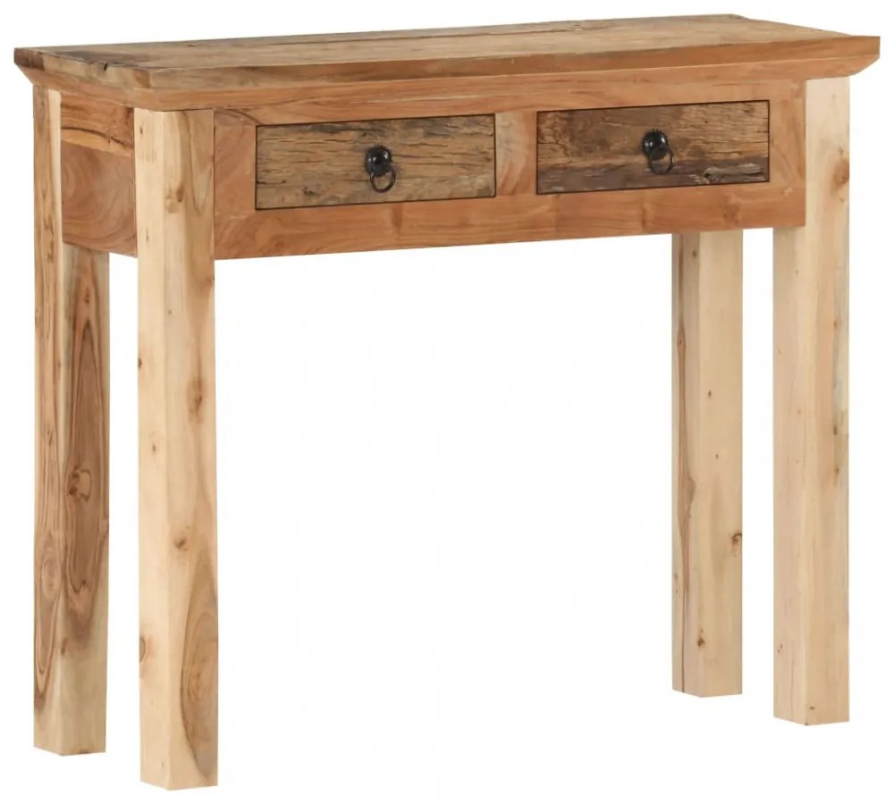 vidaXL tömör akácfa és újrahasznosított fa tálalóasztal 90,5x30x75 cm