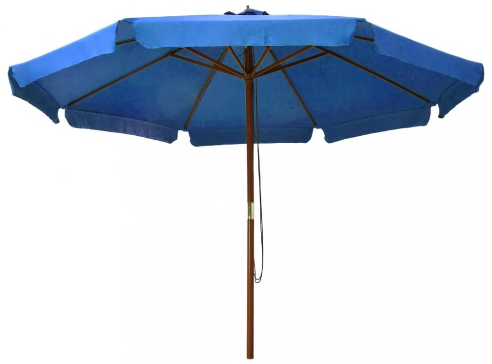 azúrkék kültéri napernyő farúddal 330 cm