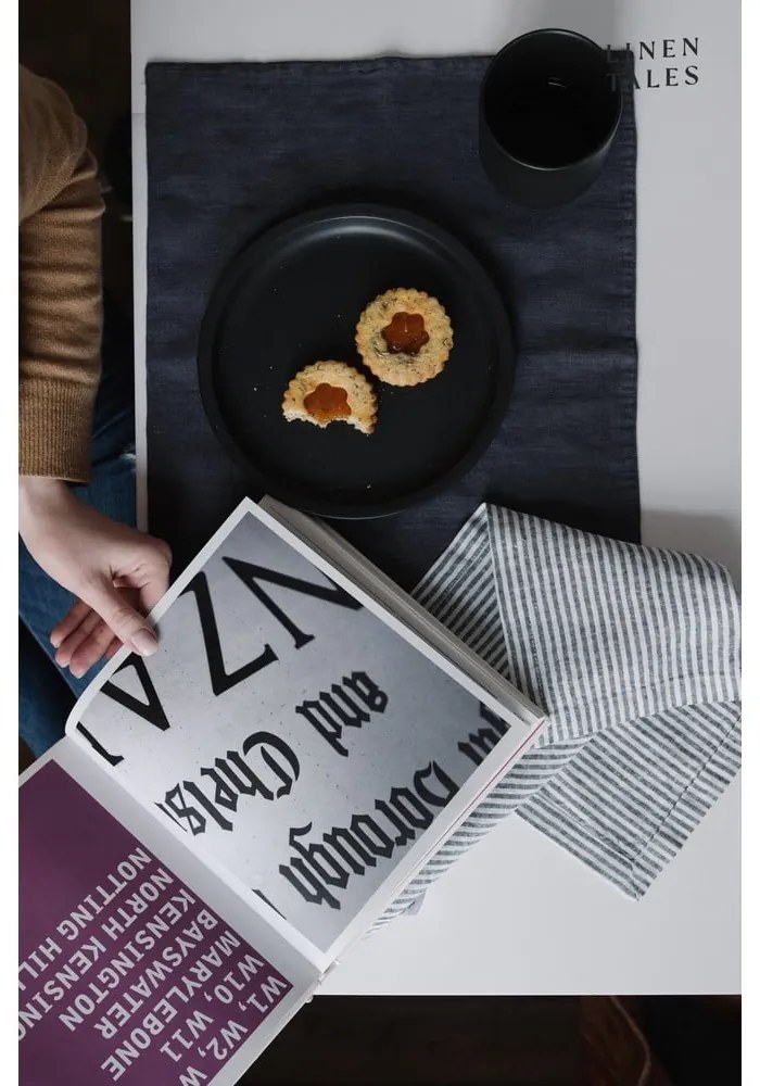 Sötétszürke len tányéralátét, 35 x 45 cm - Linen Tales