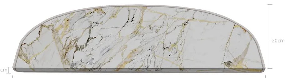 Fehér lépcsőszőnyeg szett 16 db-os 20x65 cm Marble Art – Vitaus