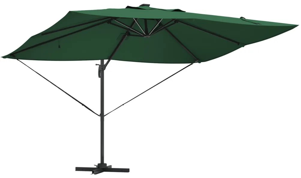 Konzolos Roma Napernyő LED-del Zöld 352x251x265 cm Alumínium