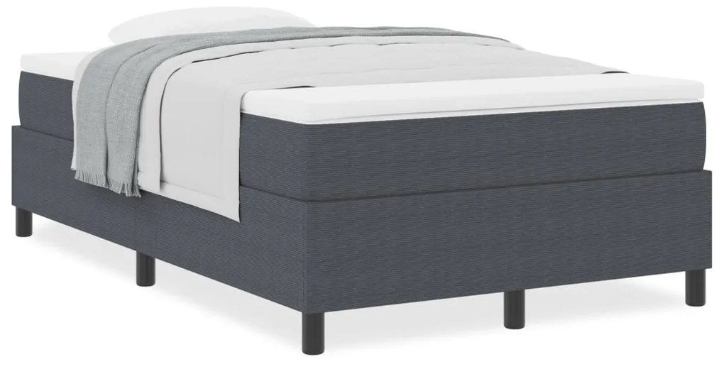 Boxspring ágy matraccal Sötétszürke 120x200 cm Kordbársony szövet