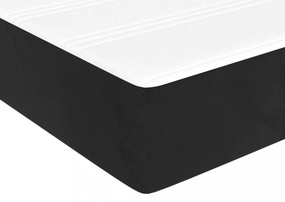 fekete bársony zsebrugós ágymatrac 100x200x20 cm