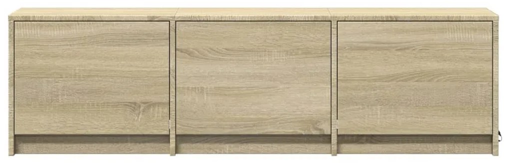 sonoma tölgy színű szerelt fa LED-es TV-szekrény 140x34x40 cm
