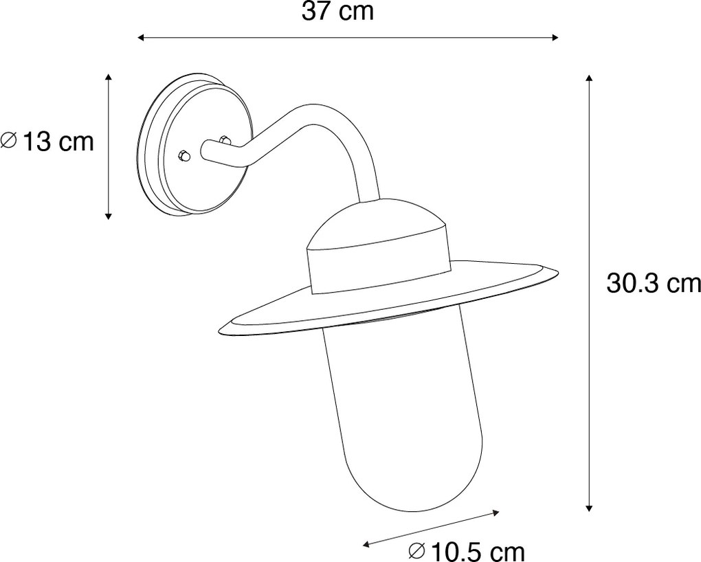 Modern kültéri fali lámpa sötétzöld IP44 - Kansas