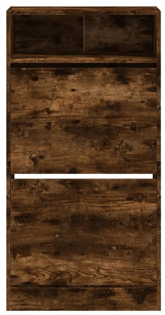 füstös tölgy színű szerelt fa cipőszekrény 60x34x116 cm