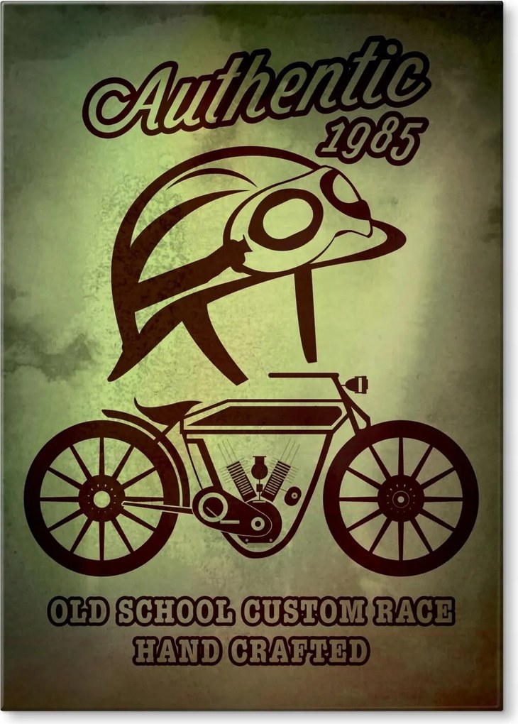 Fém poszter Old school race Ajándék 42 x 59 cm