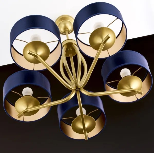 Jupiter 2114 - KASZMIR rudas csillár 5xE27/15W/230V kék/arany