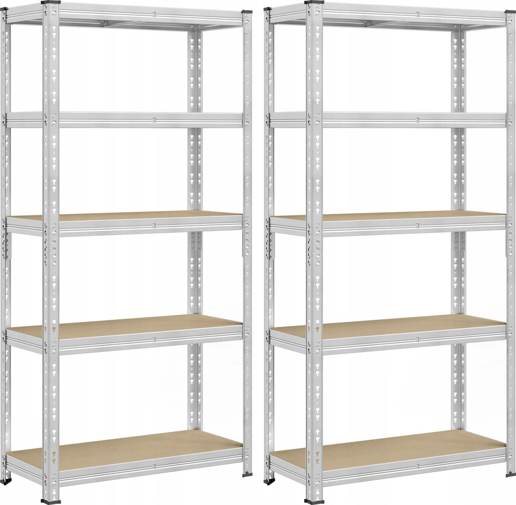 Nagy teherbírású tároló állvány szett 2 db garázs állvány 40x90x180