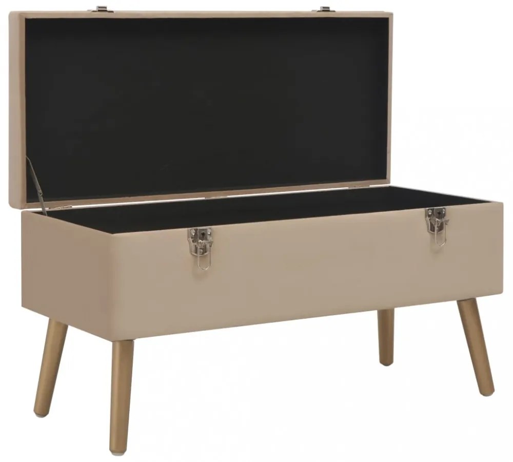 bézs bársonypad tárolórekesszel 80 cm