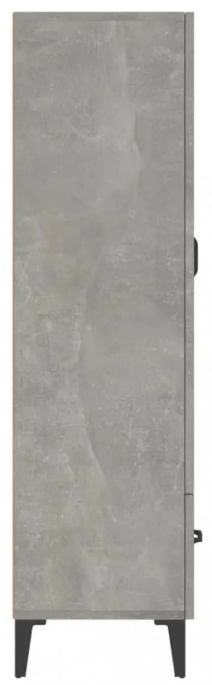 betonszürke szerelt fa magasszekrény 70 x 31 x 115 cm