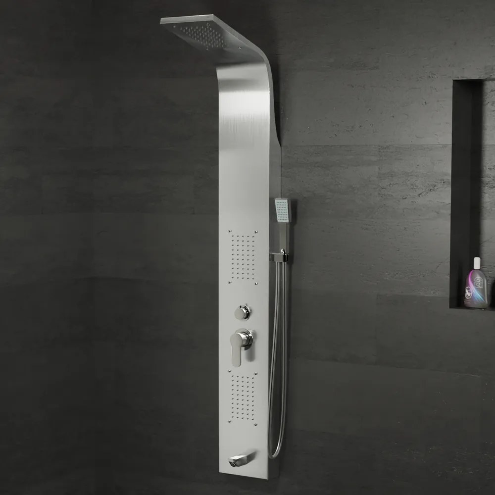 Merin Silver zuhanypanel, rozsdamentes acél