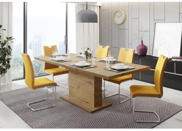 Bővíthető étkezőasztal STRAP artisan tölgy