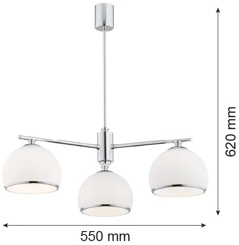 Argon 1487 - Csillár rúdon MARBELLA 3xE27/15W/230V fényes króm