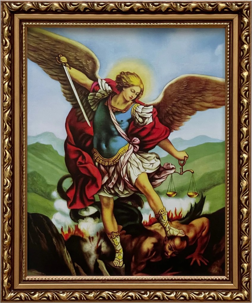 Vászonkép 29x24 Szent Mihály Arány Díszített Keret