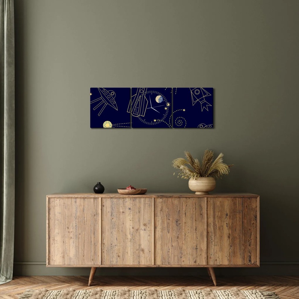 Kép - Univerzum (órával) (90x30 cm)