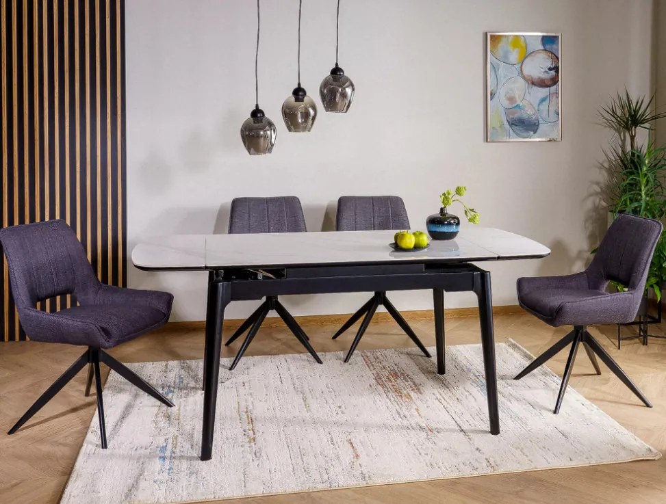 Sento bővíthető étkezőasztal fehér/fekete 120-180cm