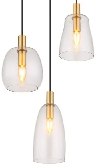 Globo 15789-3HM - Csillár zsinóron GARRI 3xE14/40W/230V átm. 43 cm réz