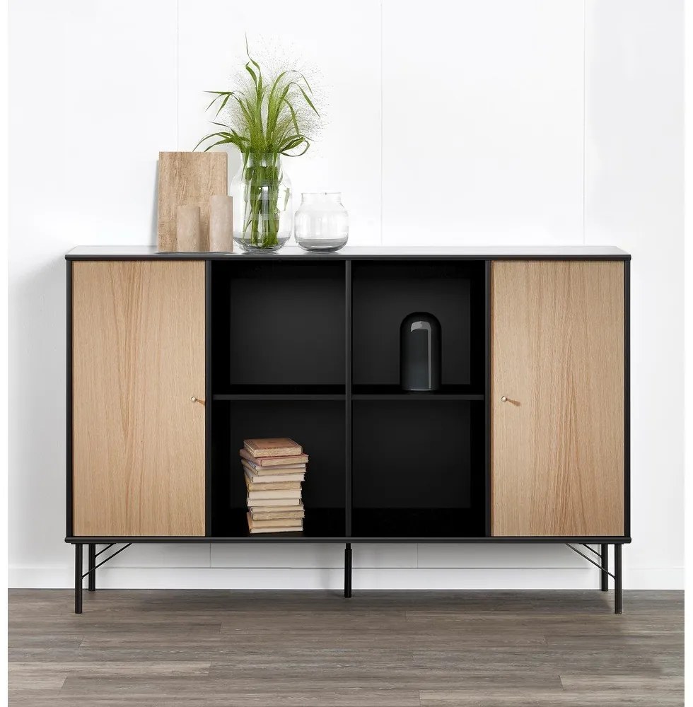 Fekete moduláris polcrendszer 136x69 cm Mistral Kubus - Hammel Furniture