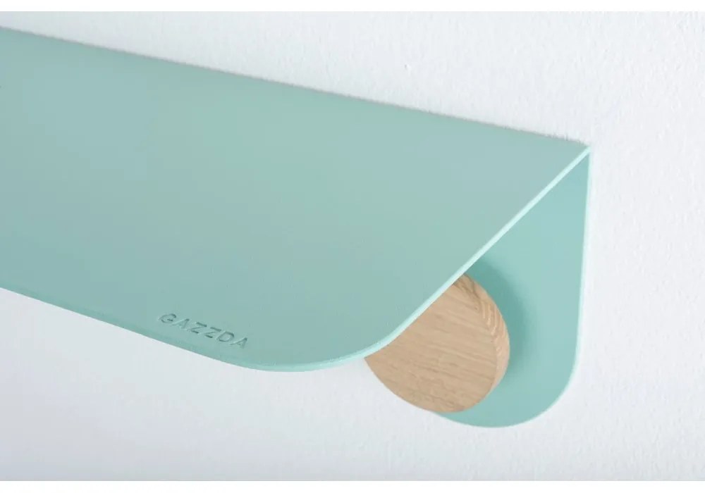 Hook zöld fali polc 2 akasztóval, hosszúság 50 cm - Gazzda