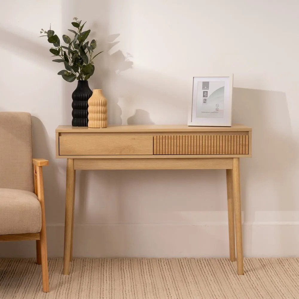 Natúr színű konzolasztal 30x100 cm Iona – Casa Selección