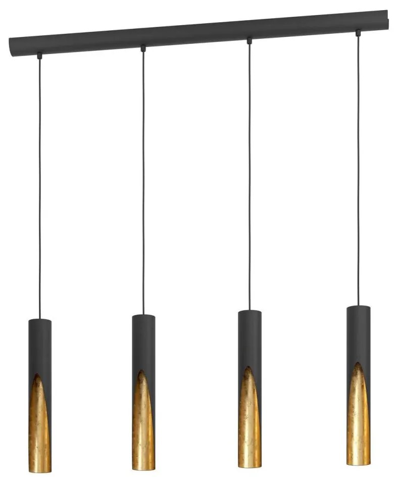 Eglo 900873 - LED Csillár zsinóron BARBOTTO 4xGU10/4,5W/230V fekete/arany