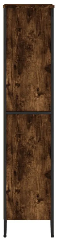 füstös tölgy színű szerelt fa könyvszekrény 80 x 31 x 137,5 cm