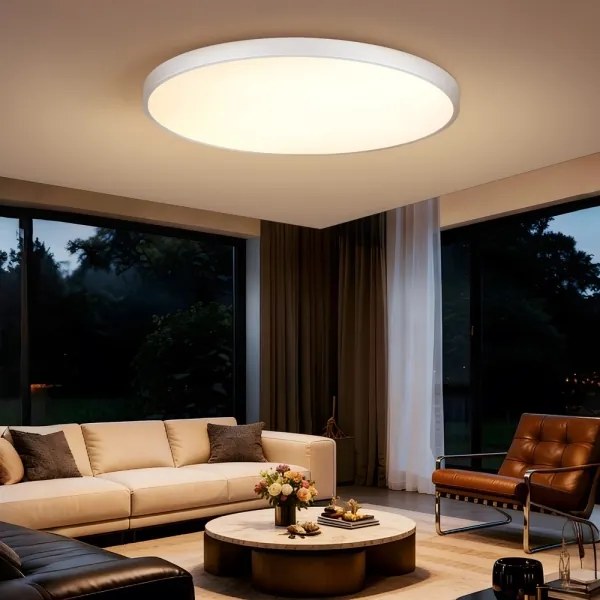 Immax NEO 07316L-LED fényerőszabályozható mennyezeti lámpa SEMPLICI 128W/230V Ø100 cm, Wi‑Fi, Tuya-kompatibilis, fehér + távirányító
