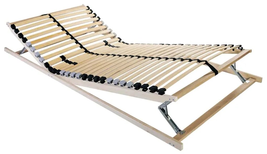 vidaXL Lécalap fejtámlával Barna 70 x 190 cm Tömör bükkfa