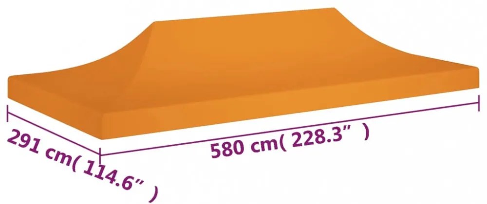 narancssárga tető partisátorhoz 6 x 3 m 270 g/m²