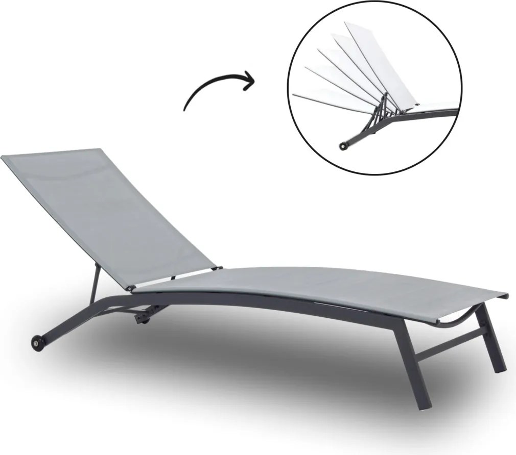 KERTI NYUGÁGY 195 x 63 x 90 CM, SZÜRKE