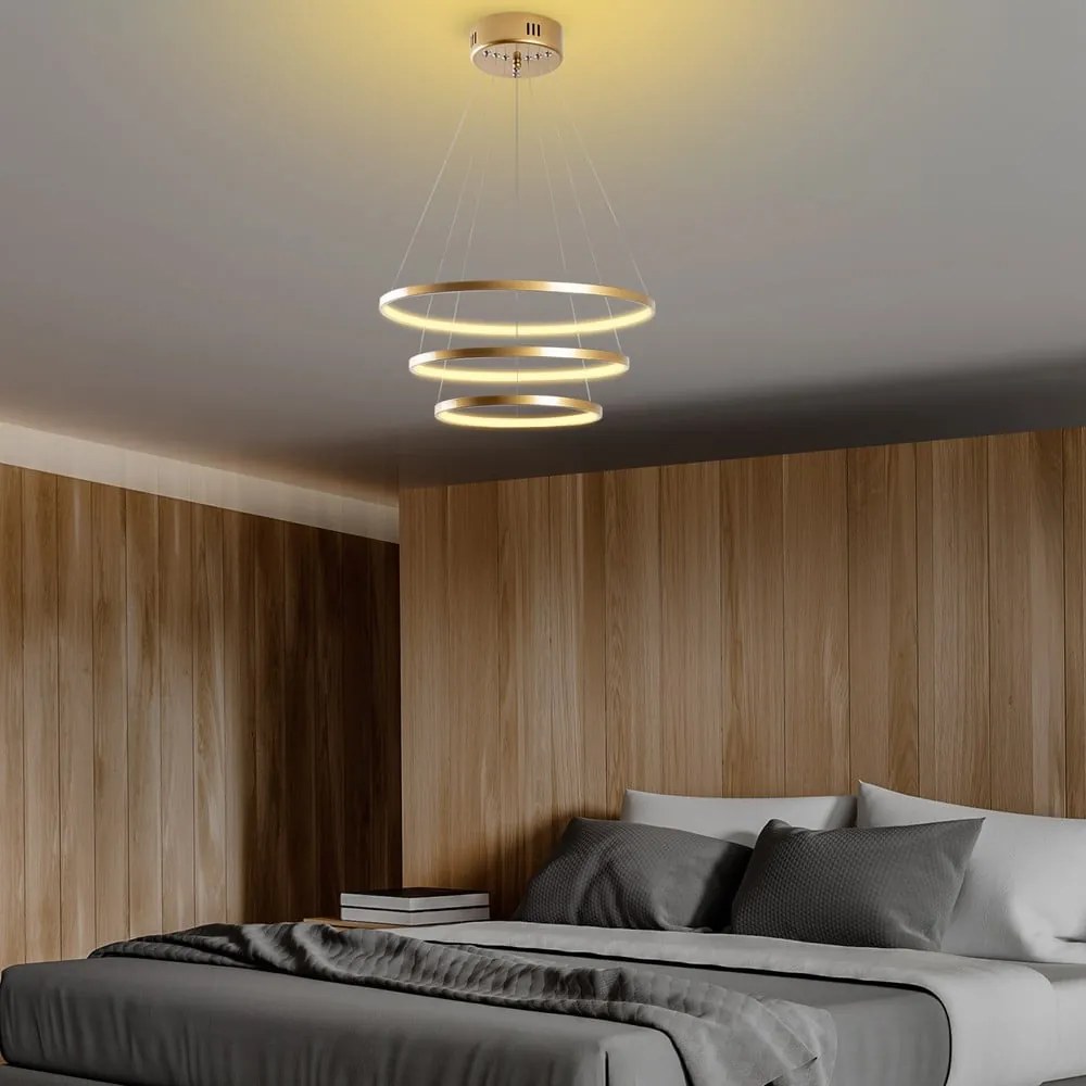 Aranyszínű LED függőlámpa ø 50 cm Simit – Opviq lights