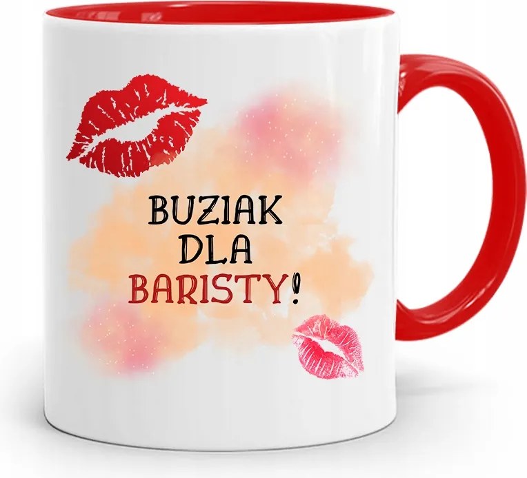 Barista Kávézó Bögre Piros, fényképes nyomattal