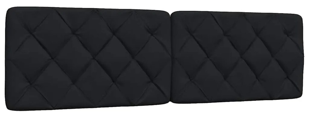 fekete szövet ágykeret LED-es matrac nélkül 180 x 200 cm