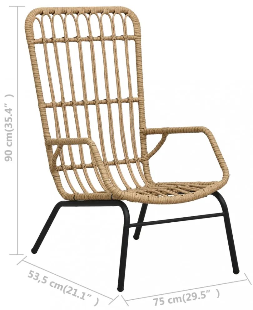 világosbarna polyrattan kerti szék
