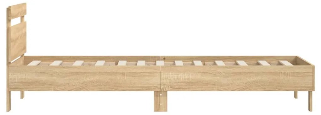 sonoma tölgy színű fejtámlás ágykeret matrac nélkül 90 x 200 cm