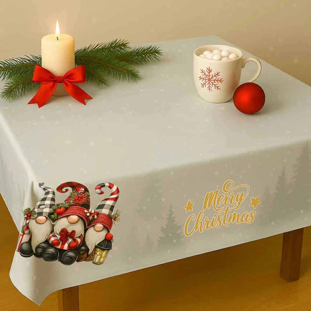 Karácsonyi terítő Manó lámpás 140 x 180 cm TiaHome