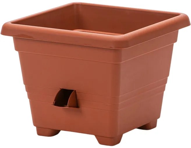 Plastia Bergamot önöntöző virágtartó 25 x 25 cm világosbarna, 25 x 25 cm