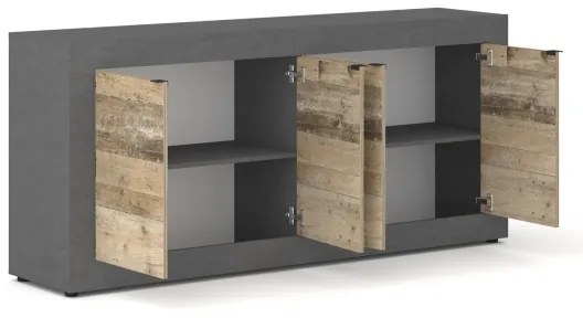 RUNEA komód, világosbarna/antracit