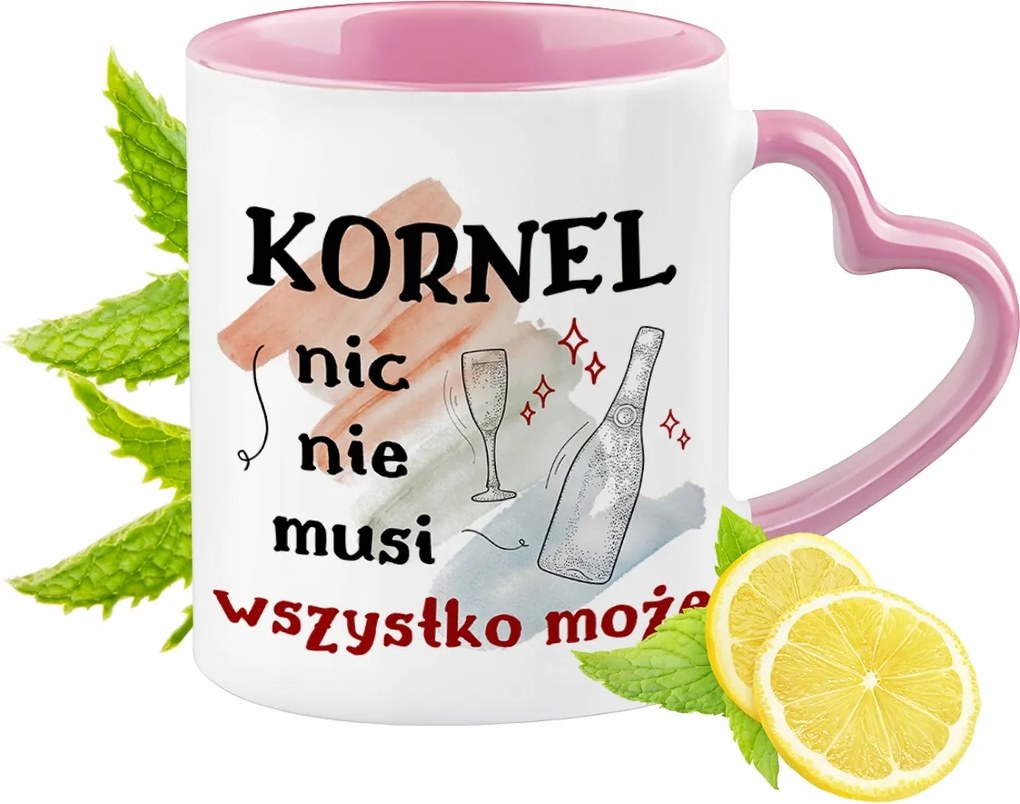 Kornél Bögre Rózsaszín Szív Alakú Füllel Kávé Ajándék