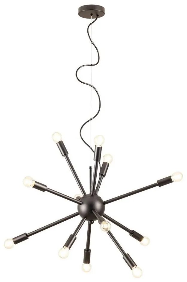 Redo 01-2934 - Kábeles csillár STELLAR 12xE14/25W/230V fekete