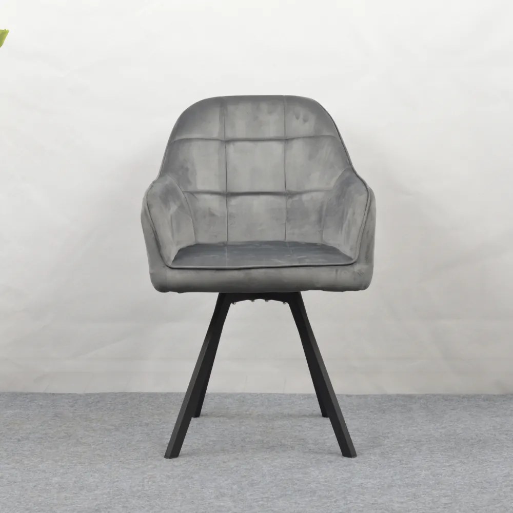 Forgó étkezőszék, sötétszürke Velvet szövet, SAMANTA