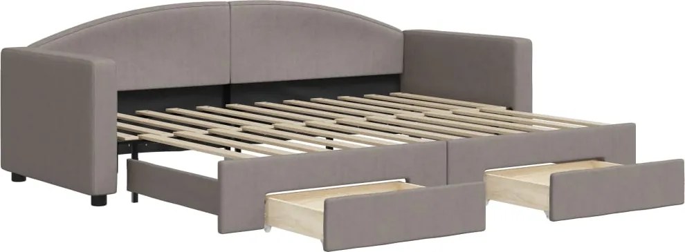 vidaXL tópszínű kihúzható bársonyheverő fiókokkal 80 x 200 cm