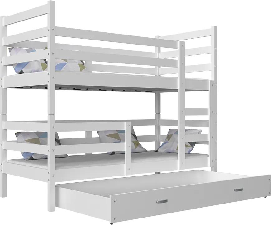 GL JACEK emeletes ágy - fehér Méret: 190x80