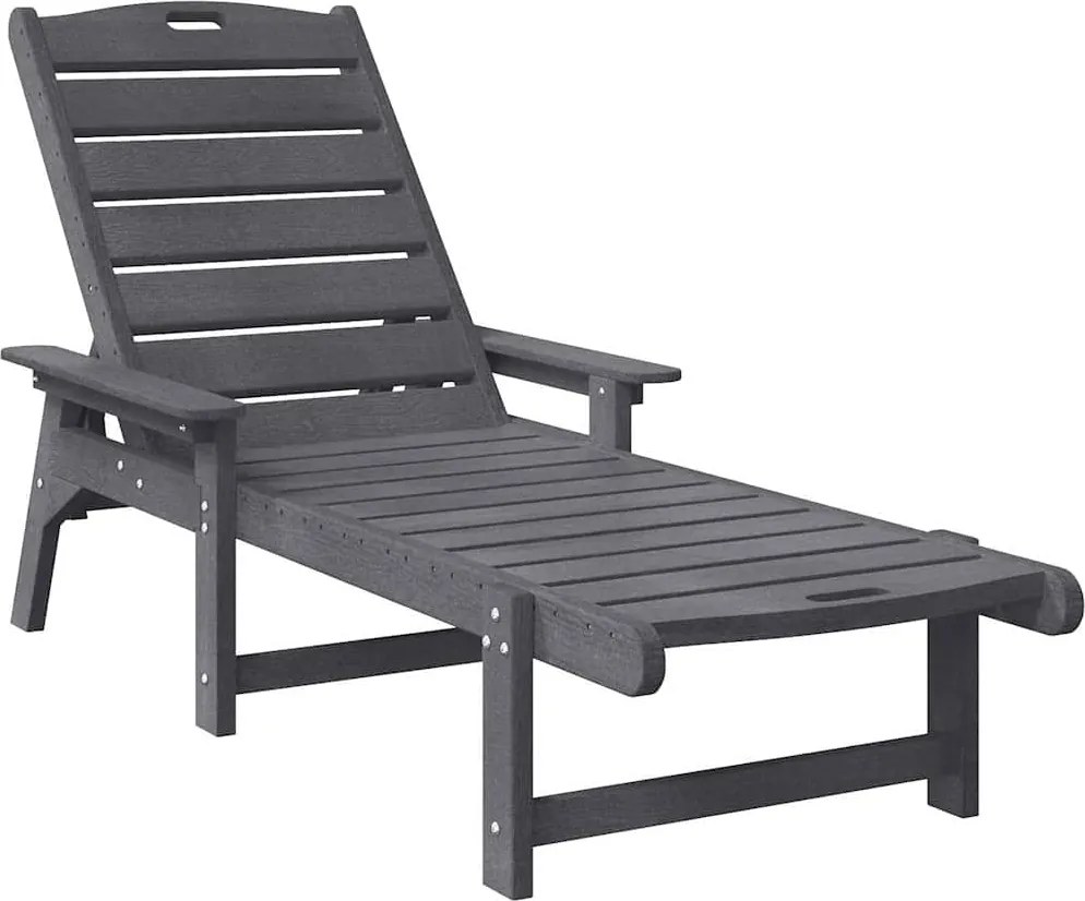 vidaXL Napozó Világosszürke 195,5 x 53 x 98,5 cm HDPE