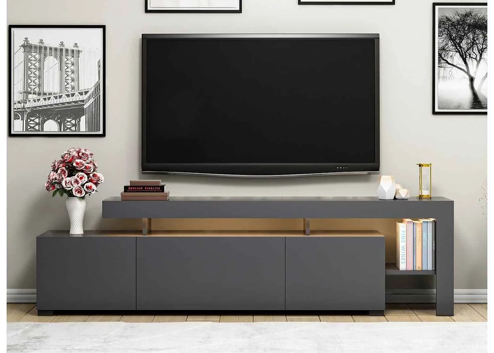 Design TV asztal Calissa 192 cm antracit