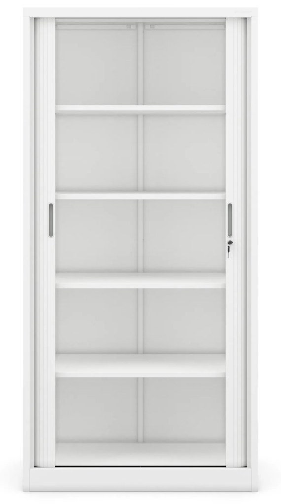 Fém szekrény harmonika ajtókkal DAMIAN, 900 x 1850 x 450 mm, fehér